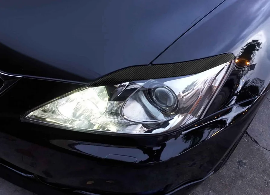 Углеродное волокно фары Брови Веки для 2006-2012 Lexus IS250 IS300 IS350