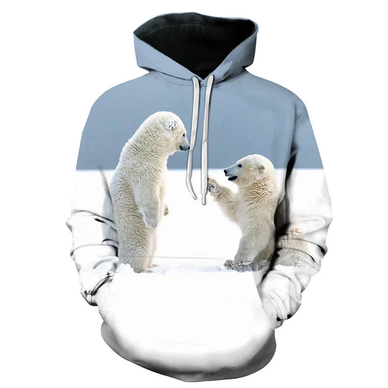 

2021 Autumn And Winter New Funny Cute Animal 3D Printing Fashion Trend Top Selling Russian Bear Hoodie Sweatshirt