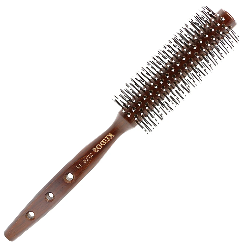 

Nylon Ball Teeth Curl Hair Detangling Brush Square Handle Round Wooden Comb Salon Massaging Head Hair Care Brush In High Quality