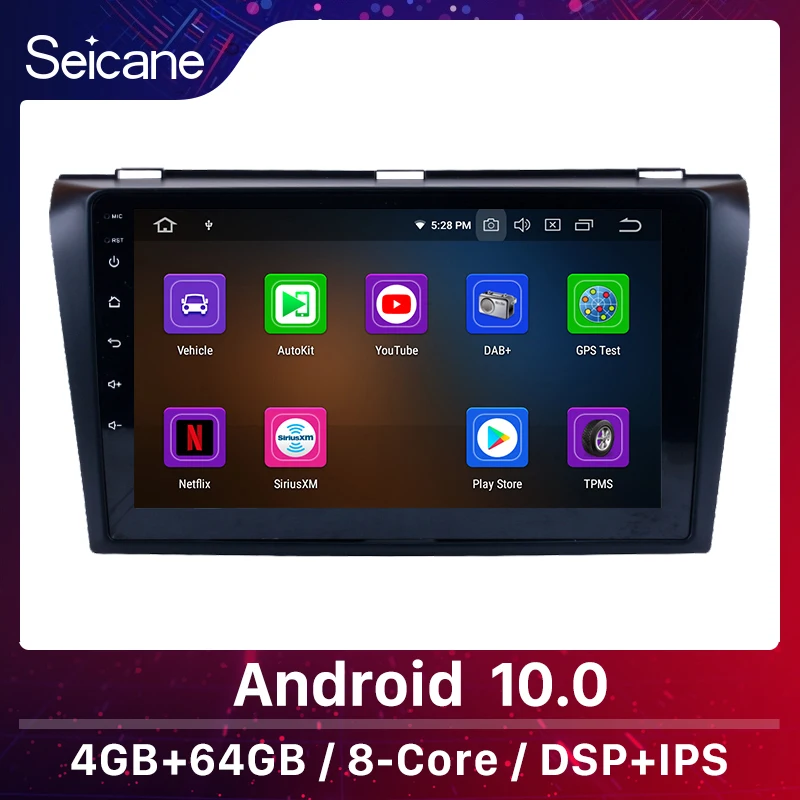 Автомобильный радиоприемник Seicane RAM 4G ROM 64G Android 10 0 GPS стереоплеер для 2004 2005 2006 2007 2008