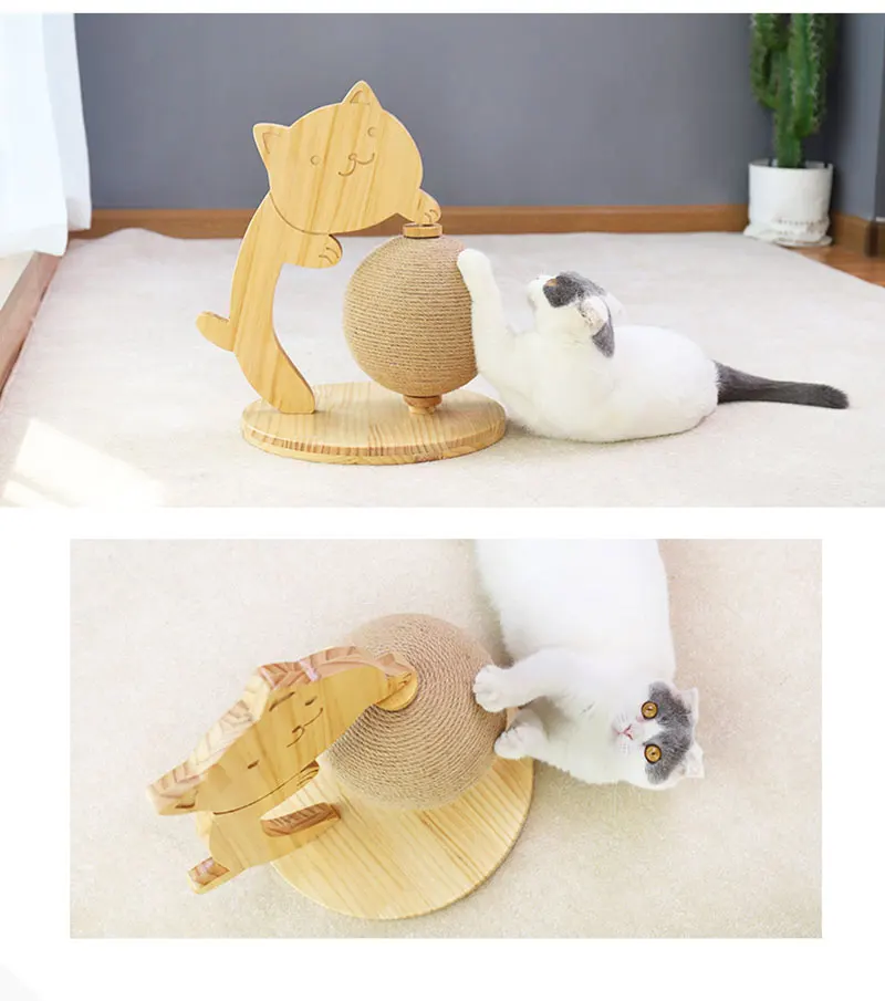Вращающийся глобус кошка сизаль когтеточка Кошка прыгающая игрушка Когтеточка дерево скалолазание рама мебель для домашних животных