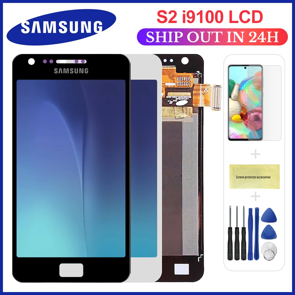 4 3 дюймов для Samsung Galaxy S2 i9100 ЖК дисплей с сенсорным экраном в сборе запасные