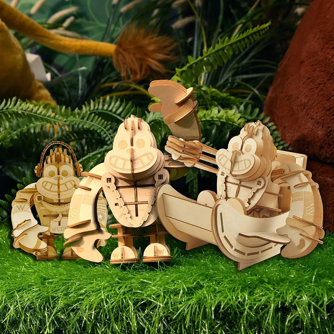 82 шт 3D деревянная головоломка модель украшения DIY сборка Подарочная игрушка дерево ремесло наборы украшение стола для детей Дети-музыка Горилла
