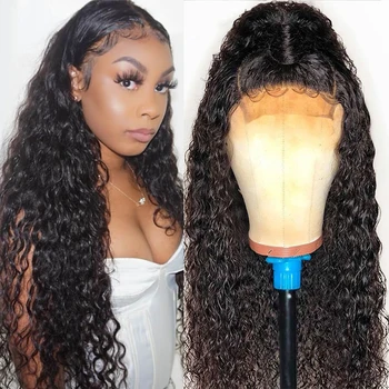 

4x4 Closure Wig Water Wave Wig 30 inch Wet and Wavy Wig for Women Maxine Remy 4x4 Lace Front Human Hair Wig Glueless Wig 150%