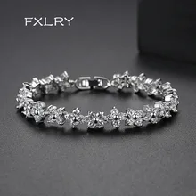 FXLRY креативный белый цвет AAA прозрачный Циркон снежинка AAA циркон браслеты невесты для свадебных ювелирных изделий