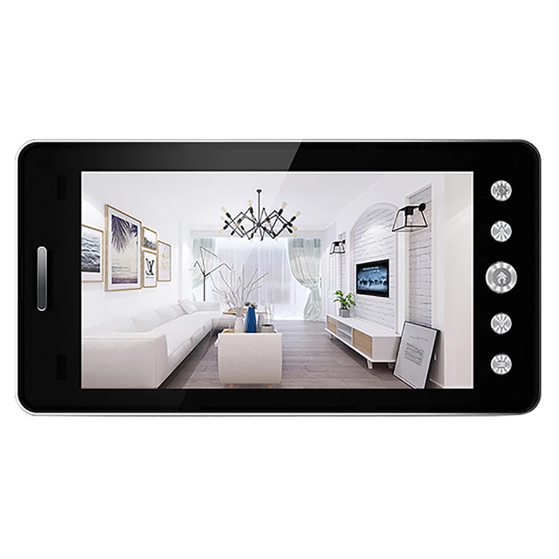 5 дюймов Экран Беспроводной дверной Звонок Ip Камера 5000 мА/ч, 160 градусов глазок с приложением Управление, режимом ночной съемки, g-сенсором и