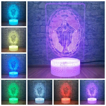 

3D Optical Illusion Jesus Christ LED Table Lamp Night Light with Remote 7 Colors Change Home Decor Children Gift Drop Shipping