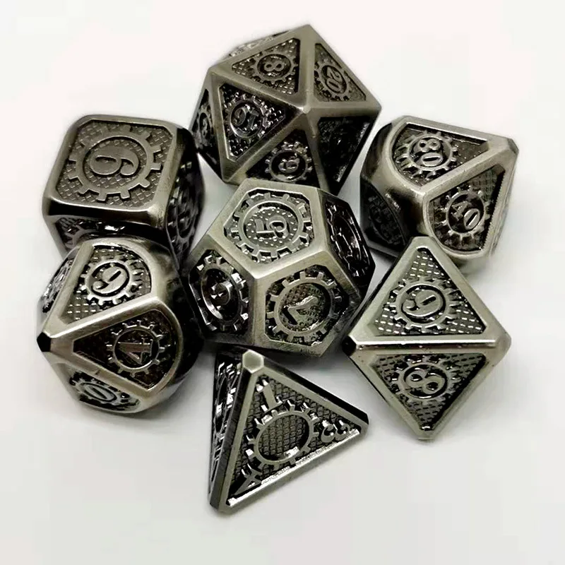 Multiple Sides Dice for Game, Outlet Font For Dungeons & DragonsInnovative RPG Dice D&D Metal Dice set 7pcs/set dungeons