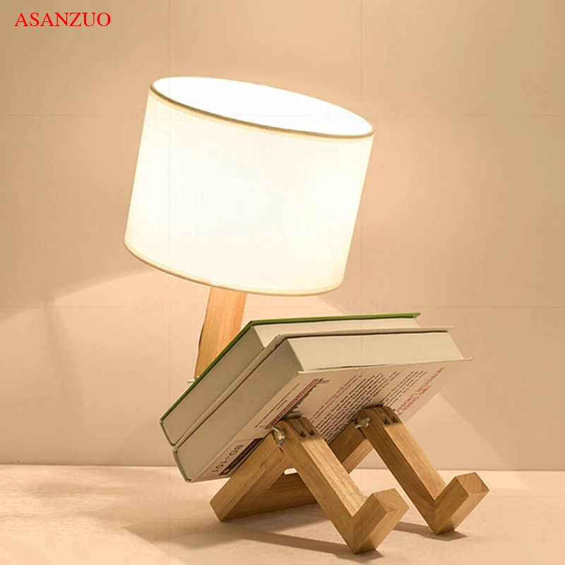 Lampe de chevet robot blanche