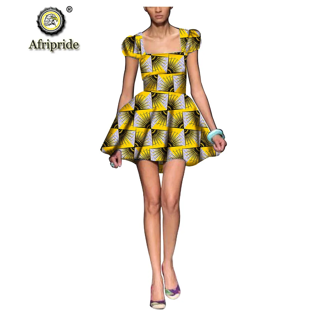 Лето африканская Дашики мини платья для женщин в африканском стиле Анкара принт рубашка в африканском стиле для женщин в африканском стиле фут vestido AFRIPRIDE S1825025 - Цвет: 523