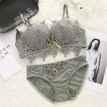 

Underwear Women's Side-to-Side Breast Thin Adjustable Push-up Bra Seamless Upper Bra Set