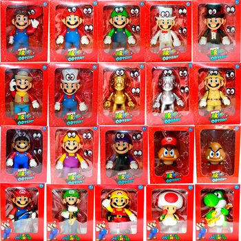 

New Super Mario Bros Luigi Mario Yoshi Koopa Yoshi Maker Odyssey Mushroom Toadette PVC Action Figures Toys Model Dolls Kids Gift