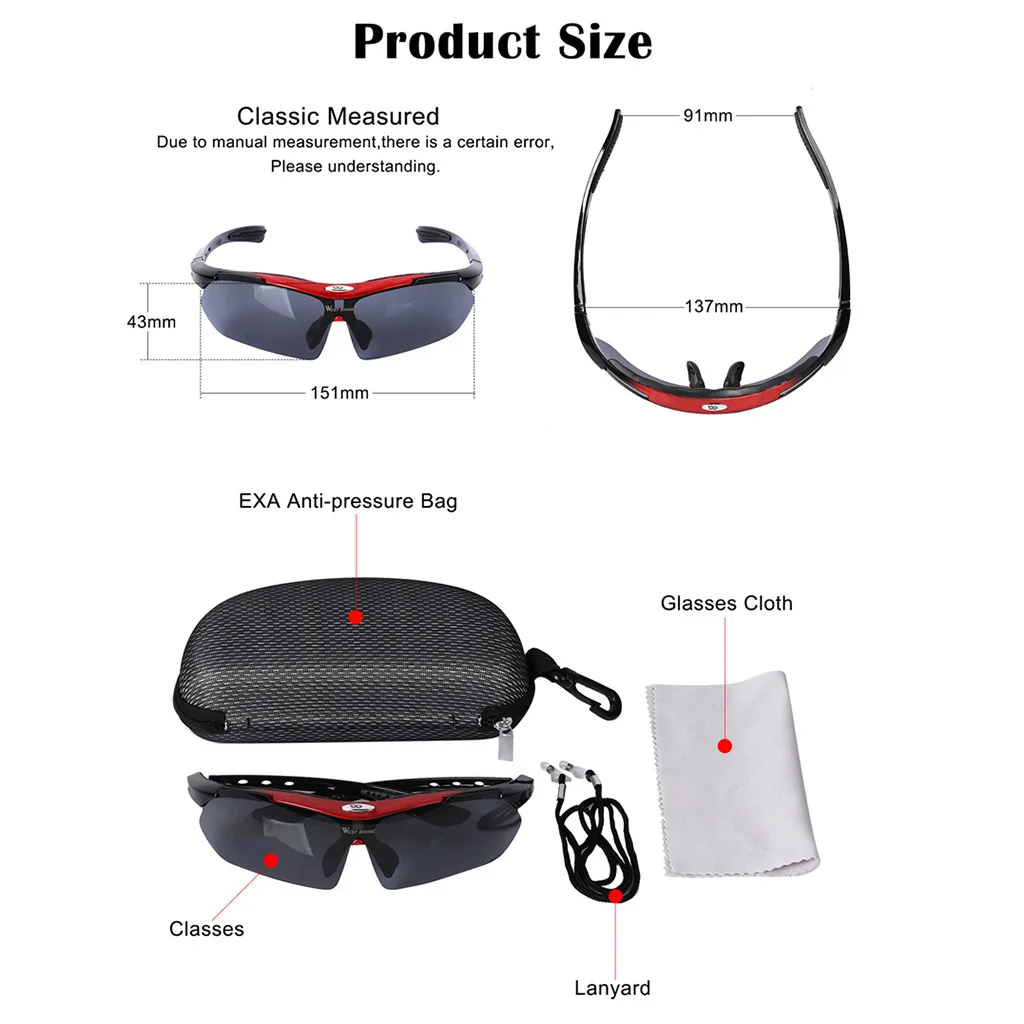 UnisexCycling очки открытая спортивная рыбалка MTB Горный для велосипедного спорта UV400 Солнцезащитные очки с чехлом для мужчин и женщин
