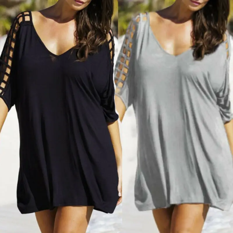 Women beach cover up sarong kaftan dress plus size