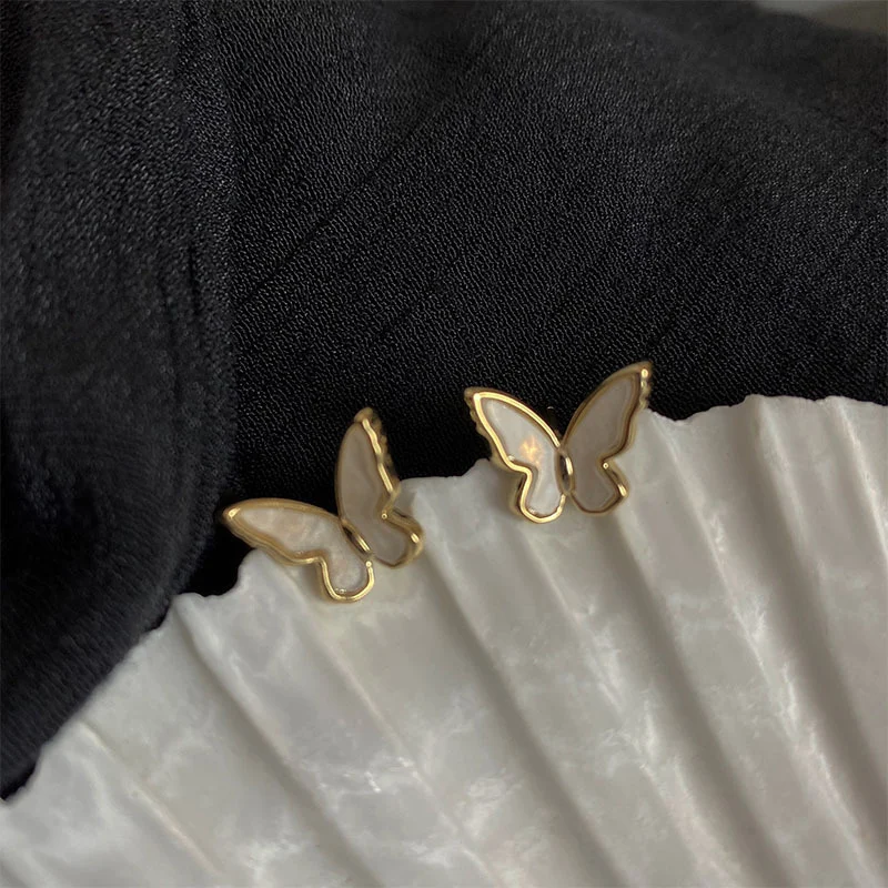 2020 Korean Retro Acrylic Butterfly Earrings Fashion Cute Animal Brincos Statement stud Earrings Jewelry Gift - Image 4