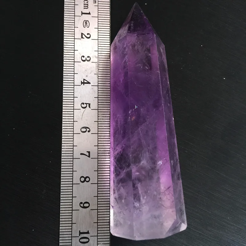 9-10cm 1 шт. натуральный аметист кварц кластер кристалл палочка точечный образец счастливое Исцеление натуральные камни и кристаллы целебные кристаллы Wicca - Цвет: 9-10cm