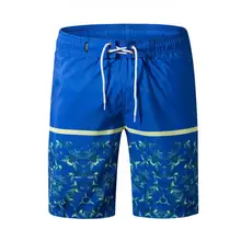 Yiwa мужские пляжные шорты в повседневном стиле шорты пляжные быстросохнущие шорты Точная печать короткие высокая ealstic пояс на шнурке