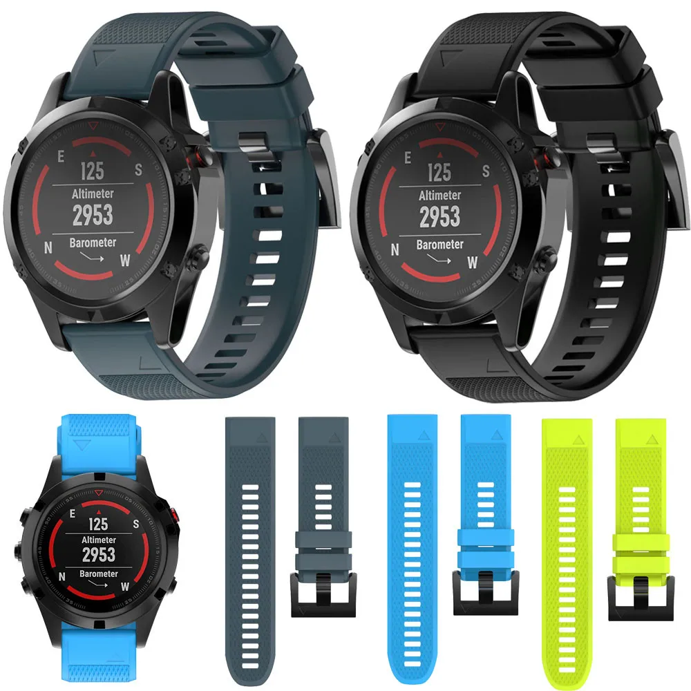 Сменный силиконовый быстросъемный ремешок для часов Garmin Fenix 5 GPS сменный