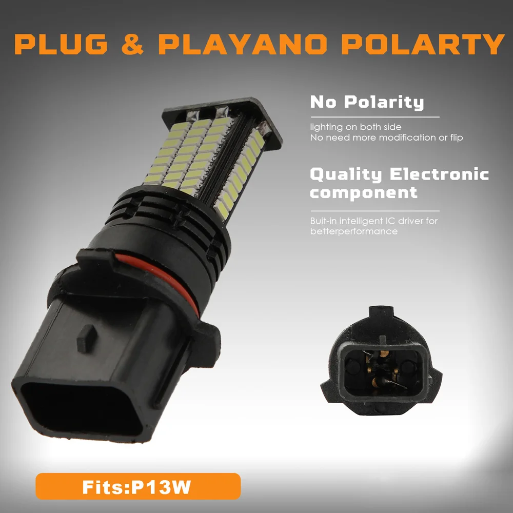 2х P13W светодиодный 3030SMD 3200LM противотуманный светильник, лампы для вождения автомобиля DRL 6000K 12V Белый