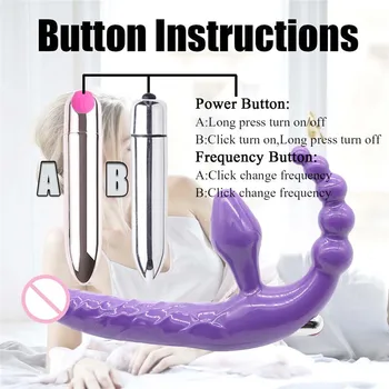 Strapon Dildo Vibrator for Couples Erotic Intimate Goods Double Penetration 10 Speed Anal Vibrator Sex Toys for Women 2