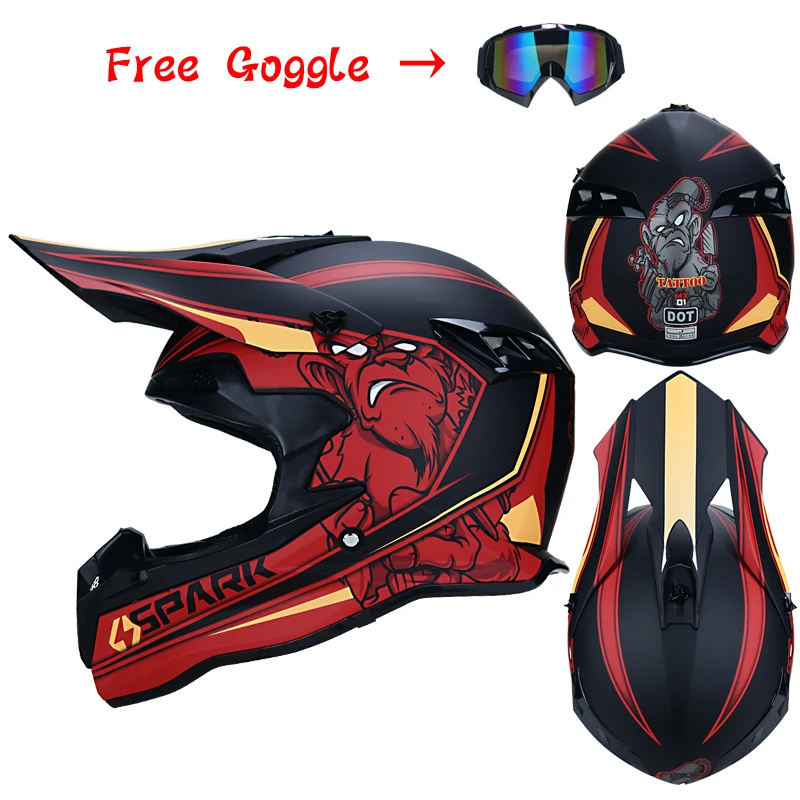 Высококачественный внедорожный мотоциклетный шлем Мотоцикл горные capacete da moto cicleta cascos DOT одобренный гоночный шлем крест вездеход мотоцикл - Цвет: 16