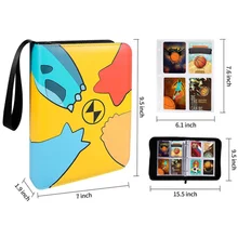 

PokemonCard Book 4 Compartments with 400 Card Slots Waterproof PU Fabric Pokémon Game Card Storage Book Children's Gifts