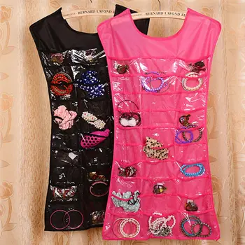 

Creative Small Dress Jewelry 30 Pocket Storage Bag Earrings Hang Loop Bracelet Necklace High Quality Display Hanging Bag
