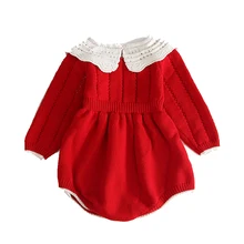 0-3 years old baby girls jumpsuit;  Knitted jumpsuit;  Baby clothes;  Autumn-winter season;  Cotton jumpsuit for little girls ...