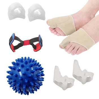 

Toe Separator Protector Silicone Thumb Bunion Corrector Feet Care Correction Tools with Massage Ball Kit SK88