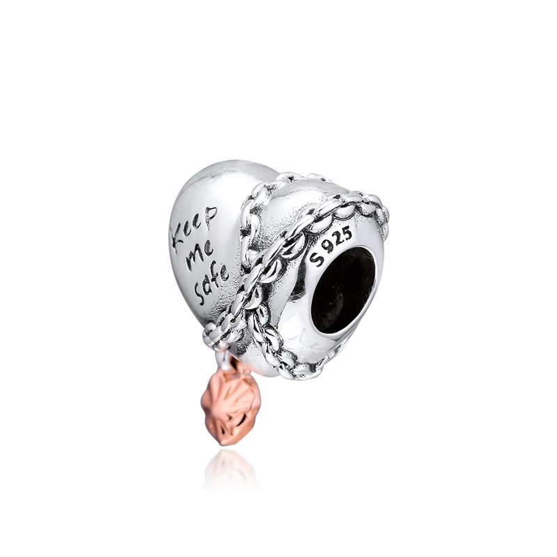CKK Chained Heart Charms 925 Fit Pandora Браслеты из стерлингового серебра Шарм бусины для бусина для изготовления украшений kralen perle