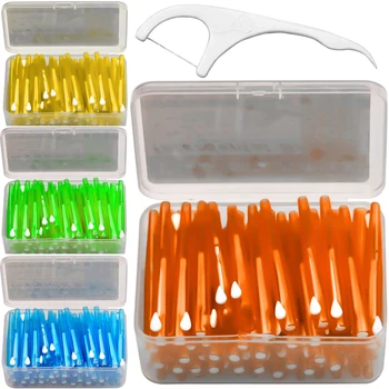 

60 Pcs/Pack Push-Pull Interdental Brush Gum Interdental Tooth Brush Orthodontic Wire Brush Toothbrush Oral Care Toothpick 0.7mm