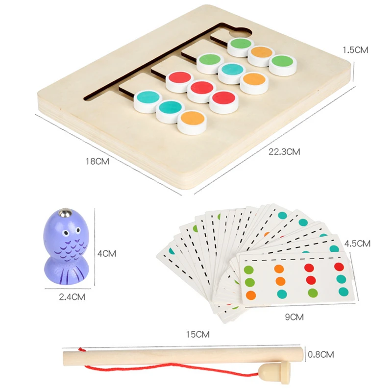 Дошкольные Деревянные игрушки Монтессори цветные познавательные магнитные рыболовные игрушки Обучающие Игрушки для раннего развития для детей