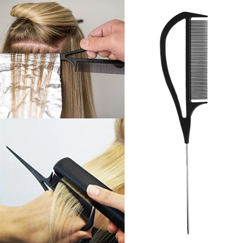 7 Colours Hairdressers Barbers Metal Pin Tail Comb Rat Tail Comb For Styling Teasing Wide Tooth Pick Stylist Braiding Combs