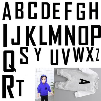

26 English Black Letter Patch Thermo Stickers On Clothes Iron On Transfers For Clothing Heat Transfer Name Clothing DIY Applique