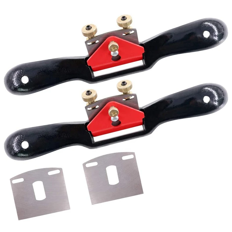 2Pcs 10 inch Adjustable SpokeShave and Replacement Blades, Metal Blade