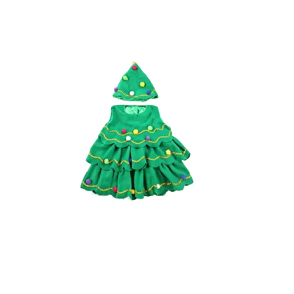 christmas tree dress Платье для маленьких девочек на Рождество; платье с рисунком рождественской елки и шляпа; детский Карнавальный костюм для выступлений; маскарадное платье для маленьких девочек - Цвет: christmas tree dress
