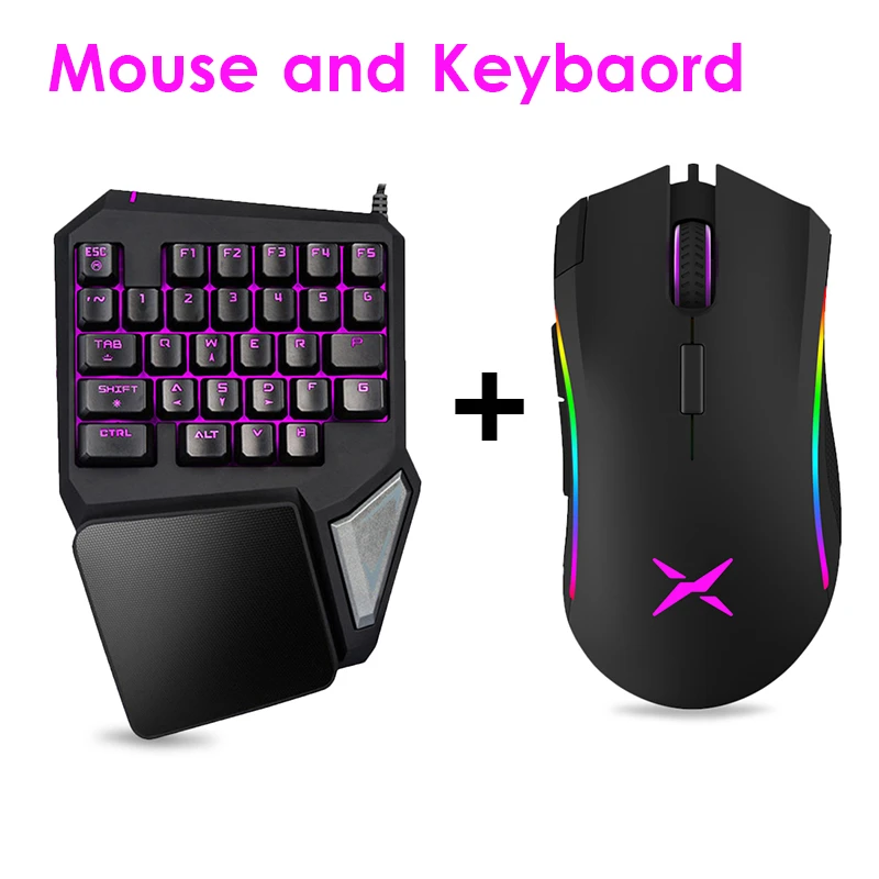 Delux Проводная игровая клавиатура T9 Pro с одной рукой и игровая мышь M625 PMW3360, комбинированный набор с RGB подсветкой для ПК и ноутбука - Цвет: M625 with T9 Pro