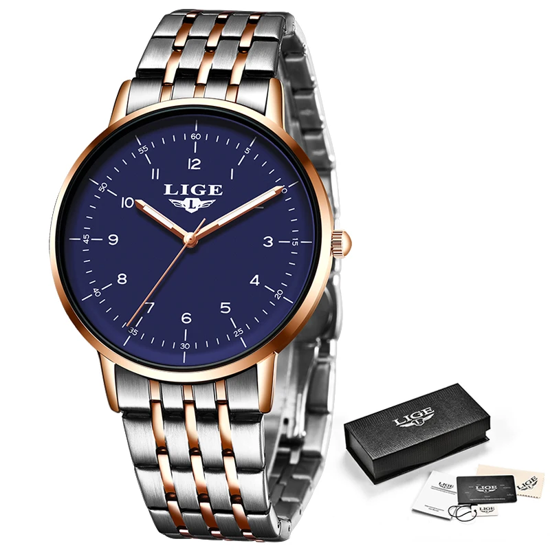 Часы Reloj Hombre 2020 новые LIGE спортивные светящиеся водонепроницаемые кварцевые