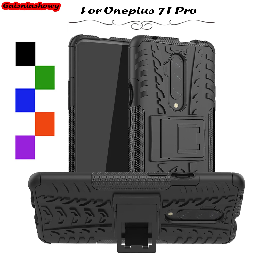 Armor Case For Oneplus 7T Pro Kickstand Holder Rubber Silicone Cover Shockproof Phone Shell Capa Couqe |