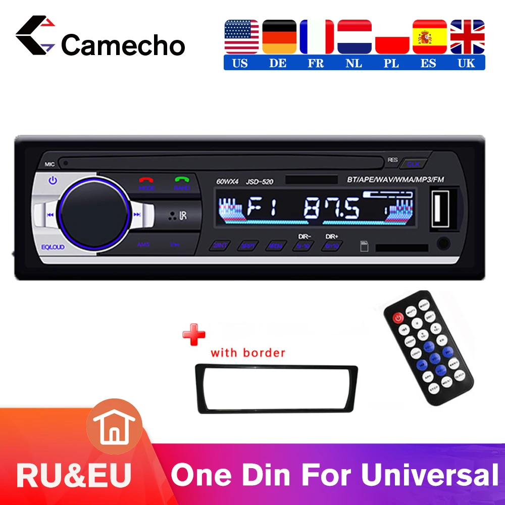 Camecho Bluetooth JSD 520 автомобильный радиоприемник стерео MP3-плеер беспроводной аудио