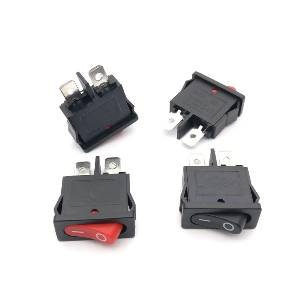 

10PCS KCD1-110 10x22mmWhite Black Red Ultrathin Rocker Switch Small Instrument Power Switch 6A 250V 10A 125VAC