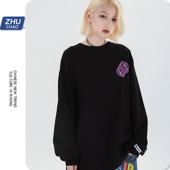 

Sweatshirt woman/Men's clothes Reflective letter printed long sleeve T-shirt fashion street hip hop casual bottoming shirt tops