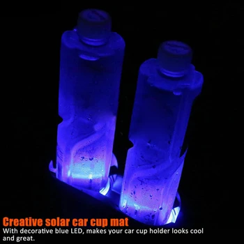 

Decoration LED Cup Holder Blue Light Solar charging Cup Pad Light Cover