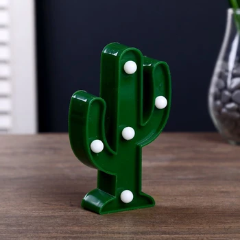 

Night light "Small cactus" 5 LED batteries 3xAG13 green 7.5х3х12 cm.