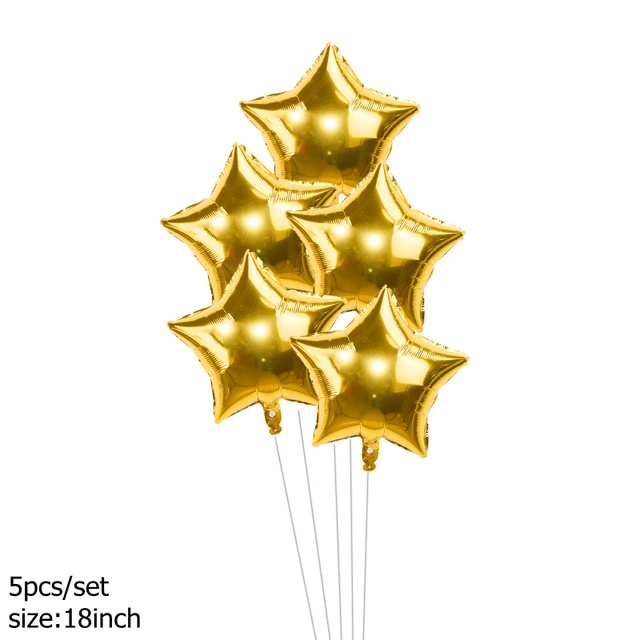 Happy New Year Decorations 2022 Christmas Balloons Decor Gold Black Disposable Tableware For Home New Year's Eve Party Ornaments B11-5pcs