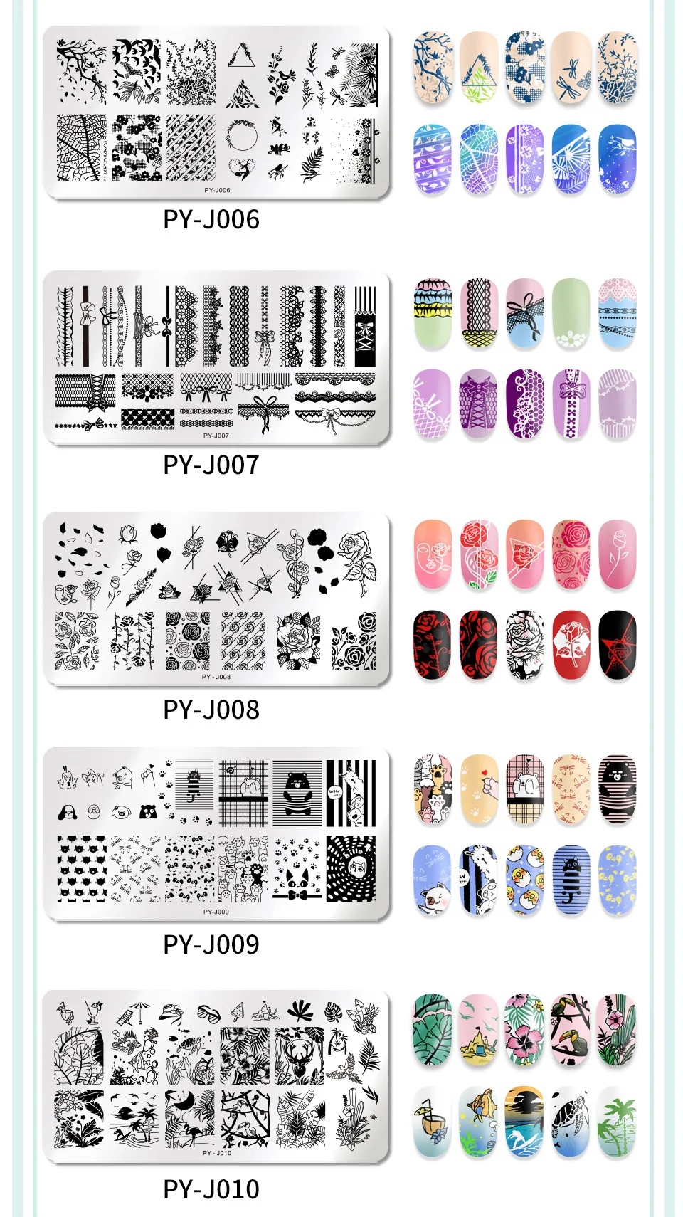 Nail Art Stainless Steel Printing Plate Blue Film Steel Plate Geometric Flower Series Painted Printing Transfer Template Nails Nail Art Stainless Steel Printing Plate Blue Film Steel Plate Geometric Flower Series Painted Printing Transfer Template Nails