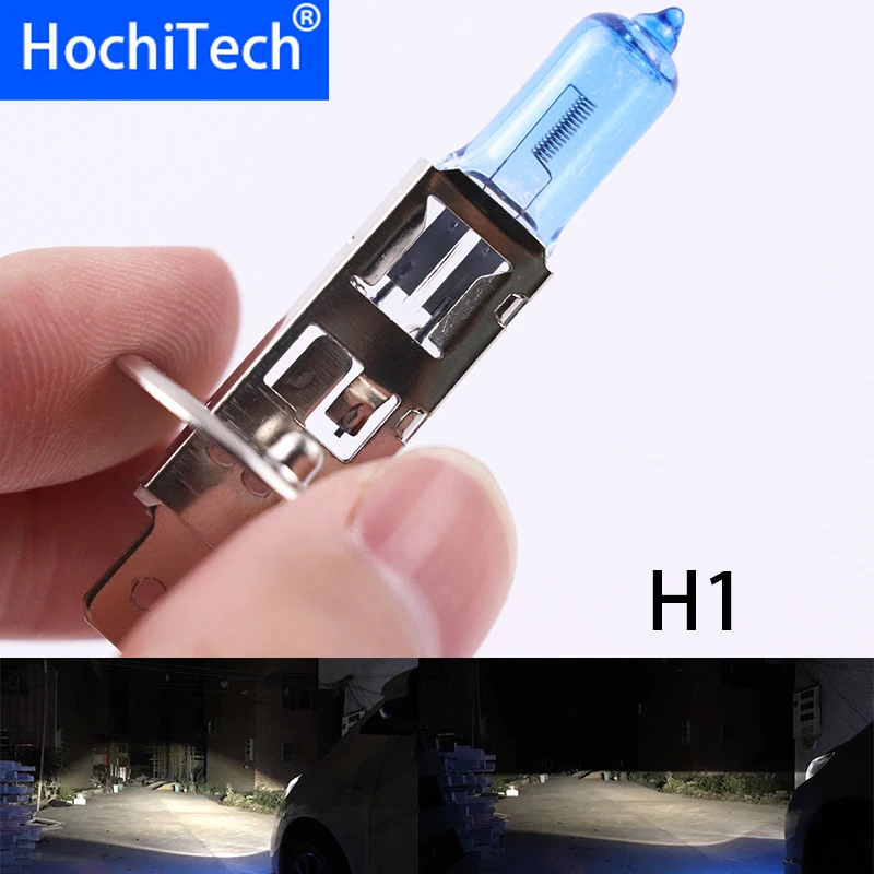 Высокое качество H1 галогенная лампа 6000K 12V 100W 55W 3000Lm ксеноновая темно-синяя супер