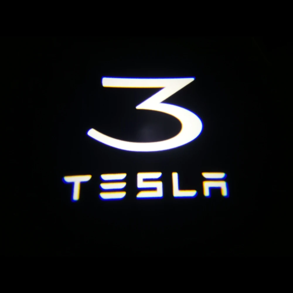 White 3 Word QCDIN Ультра-яркий для TESLA светодиодный Автомобильный Дверной логотип проектор светильник светодиодный Добро пожаловать логотип светильник для TESLA модель 3/S/X/Y - Испускаемый цвет: White 3 Word