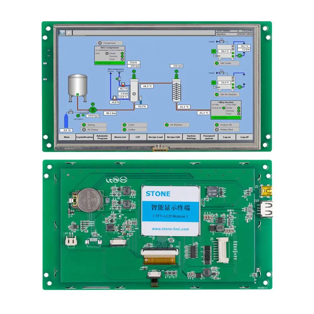 

STONE 7.0 Inch HMI TFT LCD Display Module 800*480 Resolution with Embedded System+Software for Industrial Use