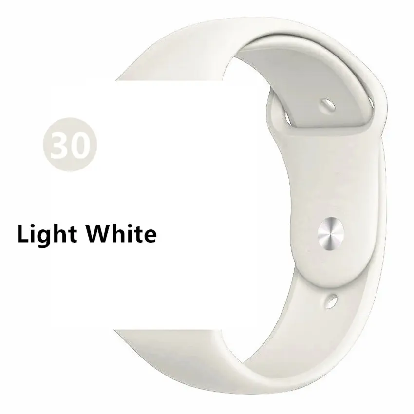 Ремешок для apple watch band 44 мм/40 мм iwatch band 5 4 42 мм 38 мм correa pulseira watch band для apple watch 5 4 3 браслет 44 мм - Цвет ремешка: Light White